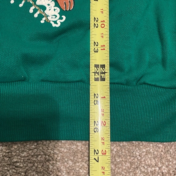 CHRISTMAS ON MAINSTREET Green Sweatshirt w/Bears Bows Flowers Size XL - Picture 4 of 9
